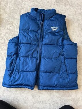 Reebok Mens Blue Quilted Puffer Vest
